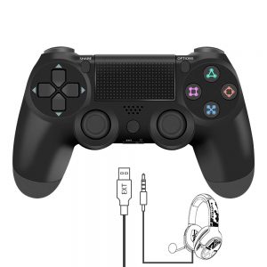 Wireless Controller for PS4 - Video Game Precision Control Gamepad Joystick for Playstation 4/Pro/Slim (Black)